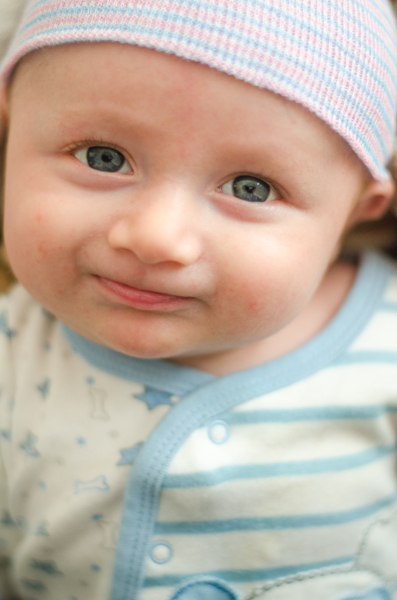 The faces of a two month old